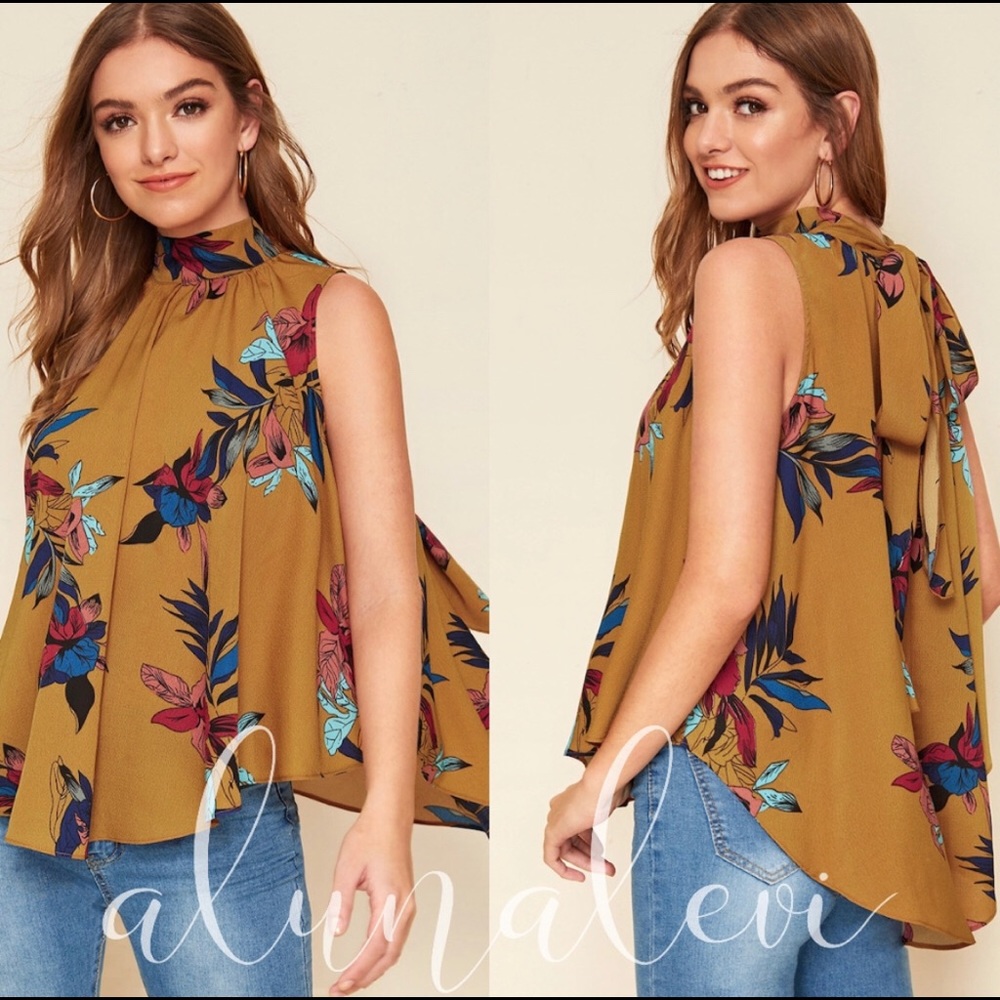 Mustard Floral Top